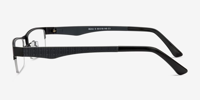 Beau Black Plastic-metalEyeglass Frames from EyeBuyDirect, Side View