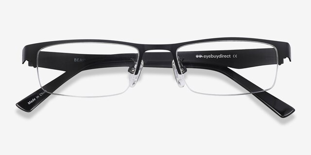 Beau Black Plastic-metalEyeglass Frames from EyeBuyDirect, Closed View
