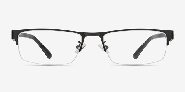 Beau Black Plastic-metalEyeglass Frames from EyeBuyDirect, Front View