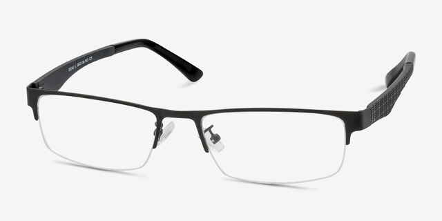 Beau Black Plastic-metalEyeglass Frames from EyeBuyDirect, Angle View