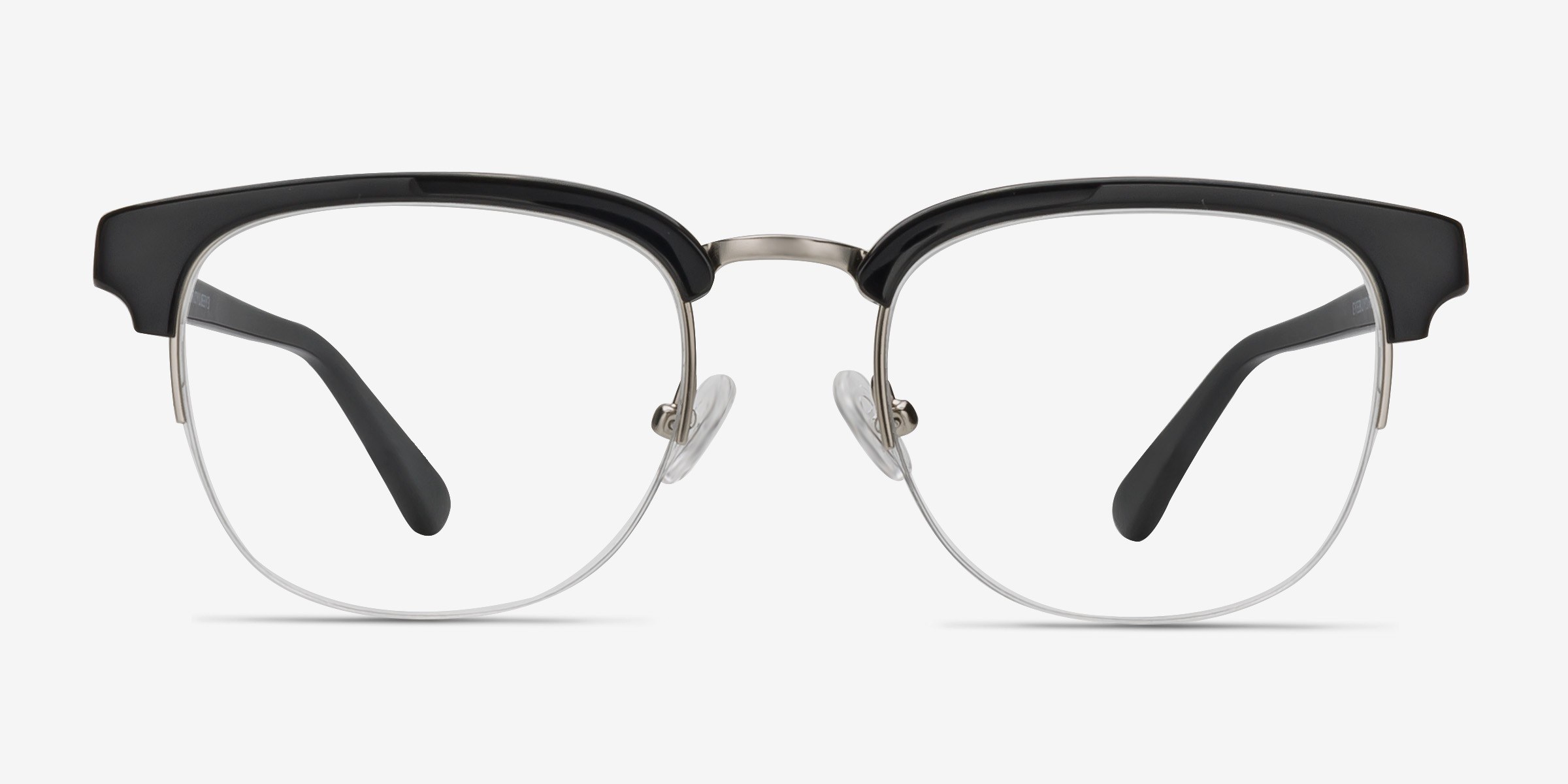 Genbu Browline Black Semi Rimless Eyeglasses | Eyebuydirect