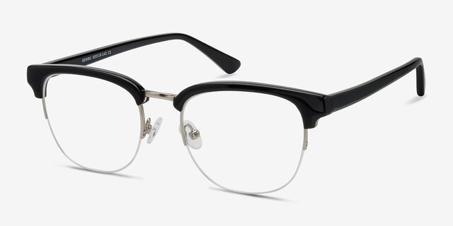 Genbu Black Acetate-metalMontures de lunettes de vue d'EyeBuyDirect, Vue d'Angle