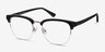 Genbu Black Acetate-metalMontures de lunettes de vue d'EyeBuyDirect, Vue d'Angle