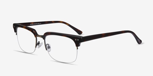 Kurma Tortoise Acetate-metalEyeglass Frames from EyeBuyDirect, Angle View