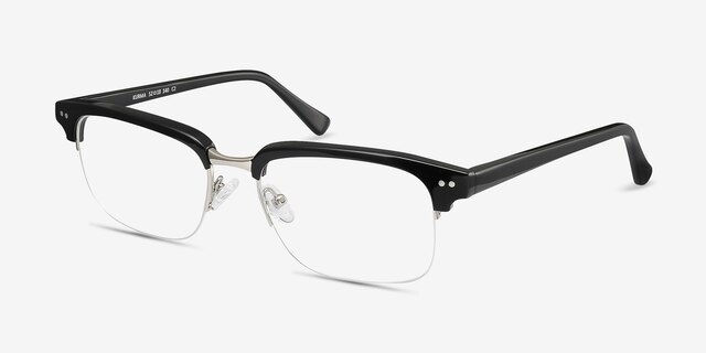 Kurma Black AcetateEyeglass Frames from EyeBuyDirect, Angle View