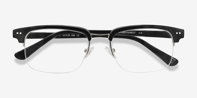 Kurma Black AcetateEyeglass Frames from EyeBuyDirect, Closed View