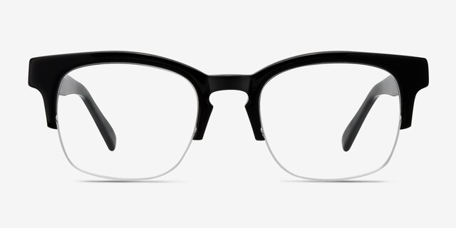 Luxe Black AcetateEyeglass Frames from EyeBuyDirect, Front View