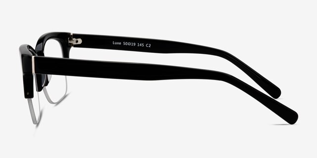 Luxe Black AcetateEyeglass Frames from EyeBuyDirect, Side View