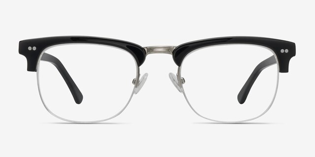 Brunel Black AcetateEyeglass Frames from EyeBuyDirect, Front View