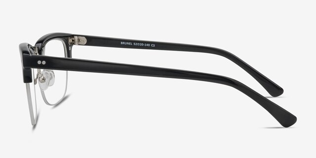 Brunel Black AcetateEyeglass Frames from EyeBuyDirect, Side View
