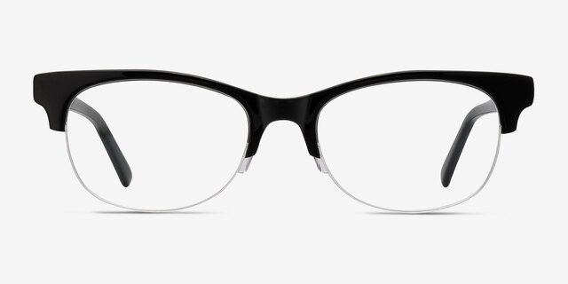 Luna Noir AcétateMontures de lunettes de vue d'EyeBuyDirect, Vue de Face