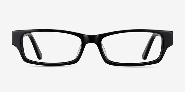 Dieppe Noir AcétateMontures de lunettes de vue d'EyeBuyDirect, Vue de Face