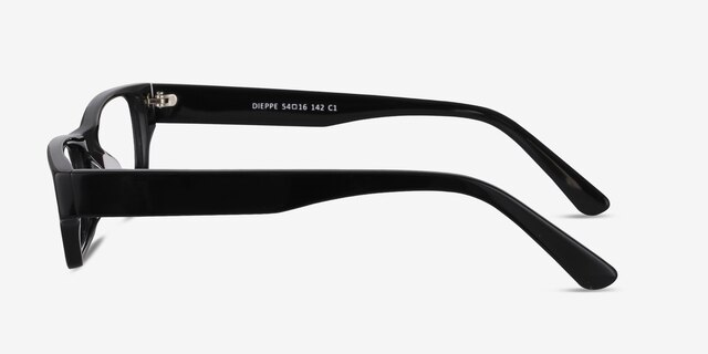 Dieppe Noir AcétateMontures de lunettes de vue d'EyeBuyDirect, Vue de Côté
