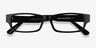 Dieppe Noir AcétateMontures de lunettes de vue d'EyeBuyDirect, Vue Rapprochée