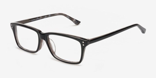 Dauphin Black & Grey AcétateMontures de lunettes de vue d'EyeBuyDirect, Vue d'Angle