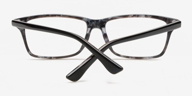 Dauphin Black & Grey AcétateMontures de lunettes de vue d'EyeBuyDirect, Vue Rapprochée