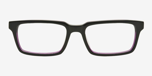 HT9335 Black & Purple AcetateEyeglass Frames from EyeBuyDirect, Front View