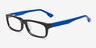 P7517 Black & Blue AcetateEyeglass Frames from EyeBuyDirect, Angle View