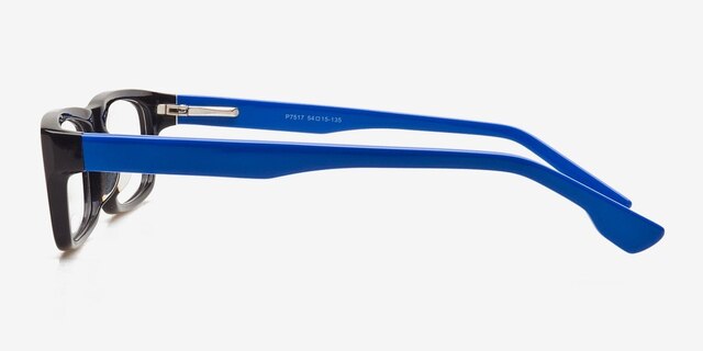 P7517 Black & Blue AcetateEyeglass Frames from EyeBuyDirect, Side View