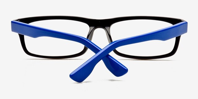 P7517 Black & Blue AcetateEyeglass Frames from EyeBuyDirect, Closed View
