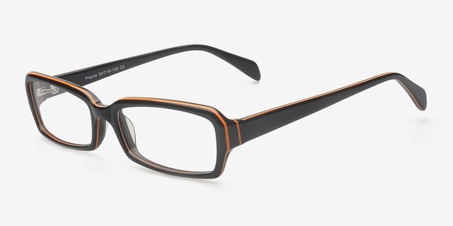 Prairie Black & Brown AcetateEyeglass Frames from EyeBuyDirect, Angle View
