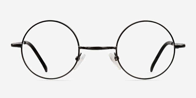 Abaza Black MetalEyeglass Frames from EyeBuyDirect, Front View