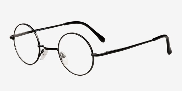Abaza Black MetalEyeglass Frames from EyeBuyDirect, Angle View