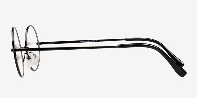 Abaza Black MetalEyeglass Frames from EyeBuyDirect, Side View