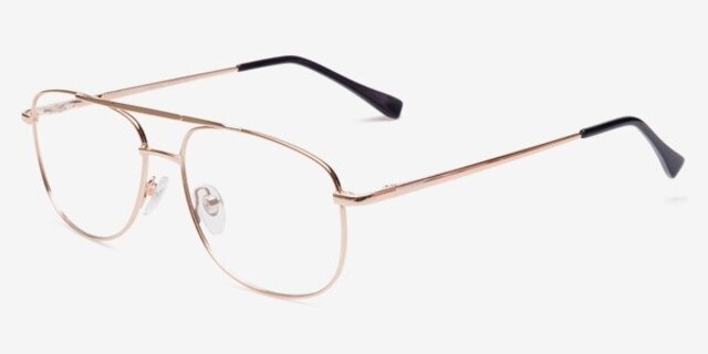 AbdulinoL Golden MetalEyeglass Frames from EyeBuyDirect, Angle View