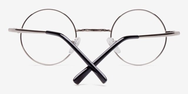 Abaza Silver MetalEyeglass Frames from EyeBuyDirect, Closed View