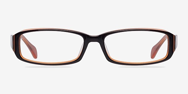 Bellinzona Black/Orange Acetate Eyeglass Frames