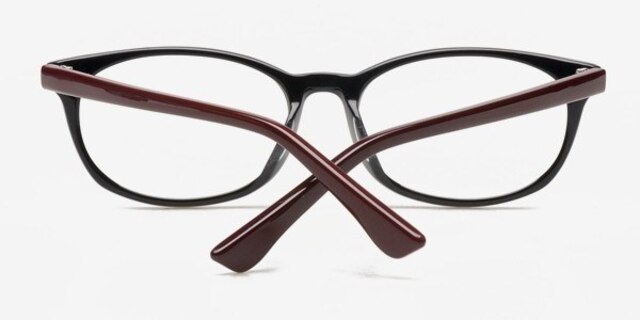 Cache Black & Burgundy AcetateEyeglass Frames from EyeBuyDirect, Closed View