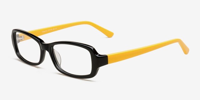 Segezha Black & Yellow AcetateEyeglass Frames from EyeBuyDirect, Angle View