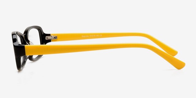 Segezha Black & Yellow AcetateEyeglass Frames from EyeBuyDirect, Side View