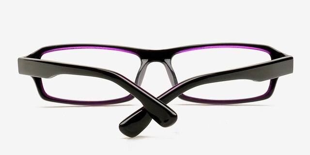 Tuapse Black & Purple AcetateEyeglass Frames from EyeBuyDirect, Closed View