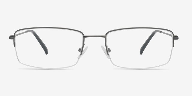Kanick Gunmetal TitaniumEyeglass Frames from EyeBuyDirect, Front View
