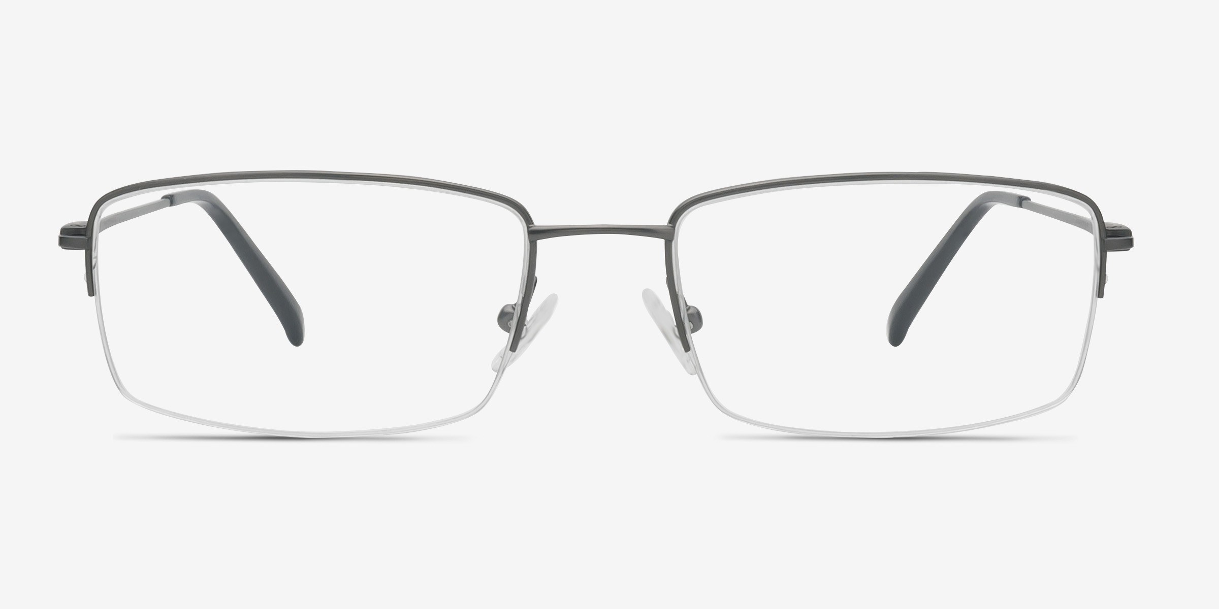 Kanick Rectangle Gunmetal Semi Rimless Eyeglasses | Eyebuydirect