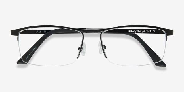Lake Black TitaniumEyeglass Frames from EyeBuyDirect, Closed View