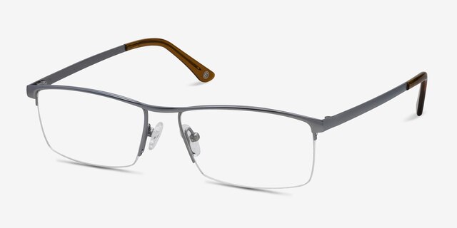 Lake Gray TitaniumEyeglass Frames from EyeBuyDirect, Angle View