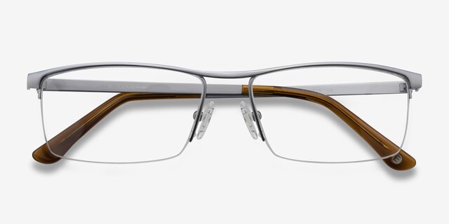 Lake Gray TitaniumEyeglass Frames from EyeBuyDirect, Closed View