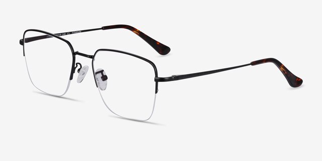 James Noir TitaniumMontures de lunettes de vue d'EyeBuyDirect, Vue d'Angle