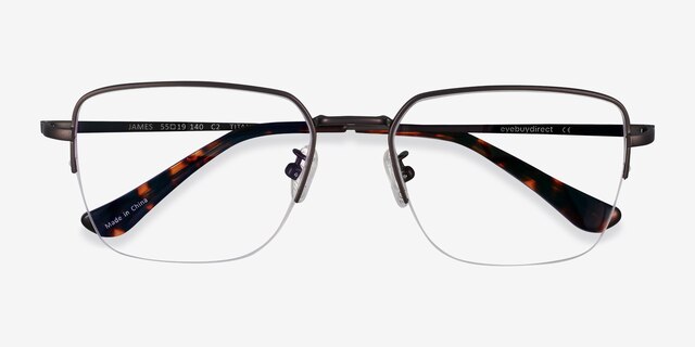 James Gunmetal TitaniumEyeglass Frames from EyeBuyDirect, Closed View