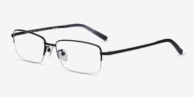 Remington Noir Titanium Montures de lunettes de vue d'EyeBuyDirect, Vue d'Angle
