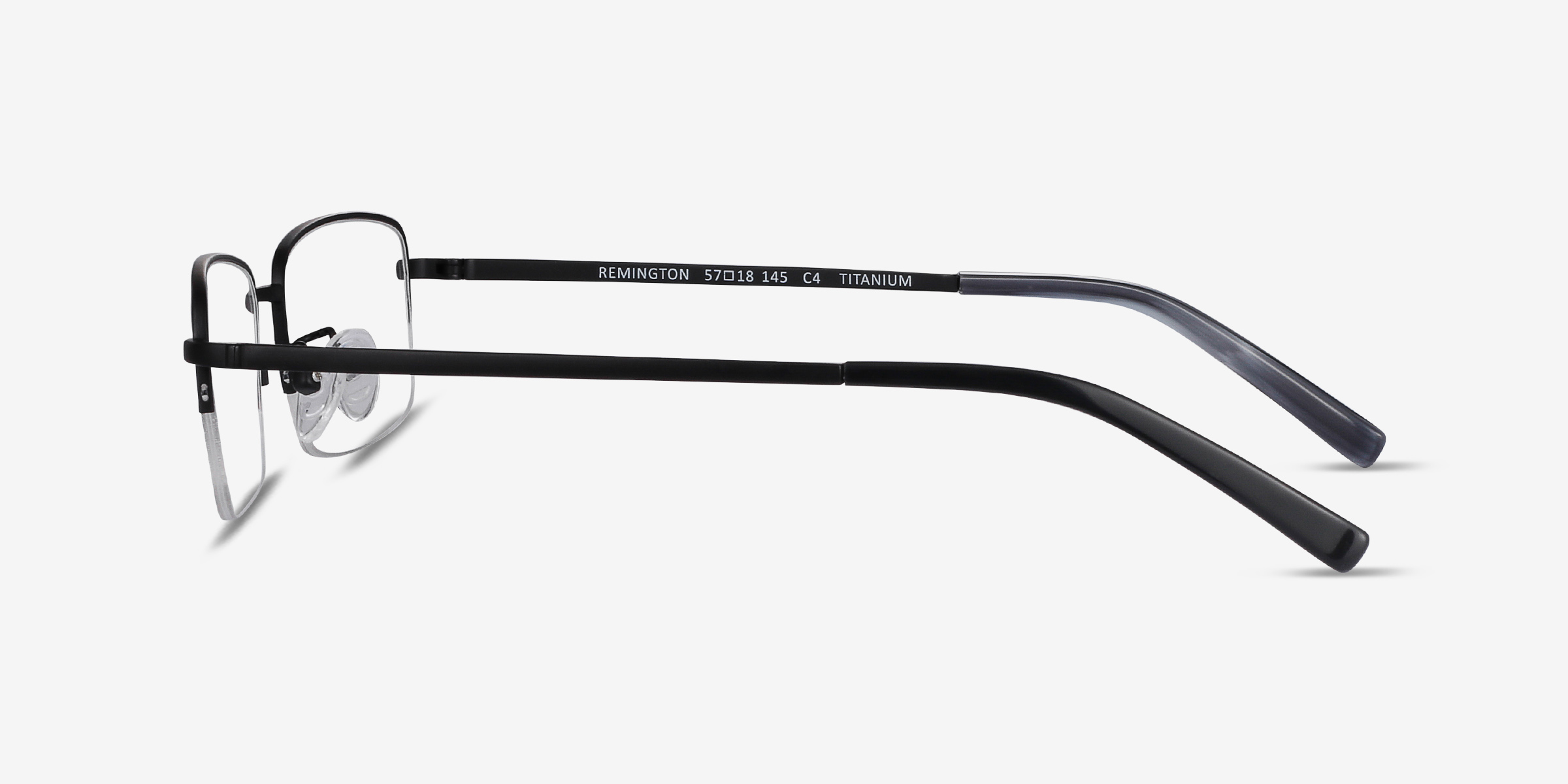 Remington Rectangle Black Semi Rimless Eyeglasses | Eyebuydirect