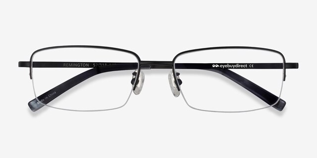 Remington Black TitaniumEyeglass Frames from EyeBuyDirect, Closed View