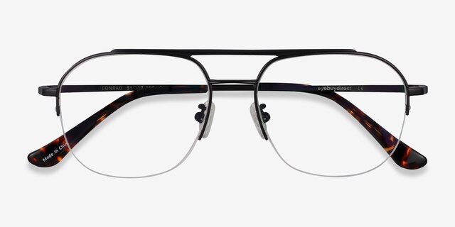 Conrad Black TitaniumEyeglass Frames from EyeBuyDirect, Closed View