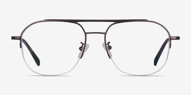 Conrad Gunmetal TitaniumEyeglass Frames from EyeBuyDirect, Front View