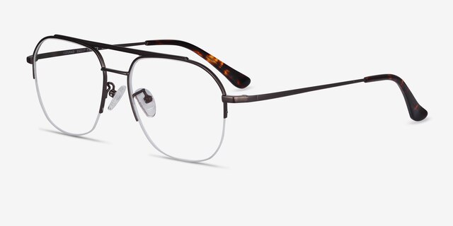Conrad Gunmetal TitaniumEyeglass Frames from EyeBuyDirect, Angle View
