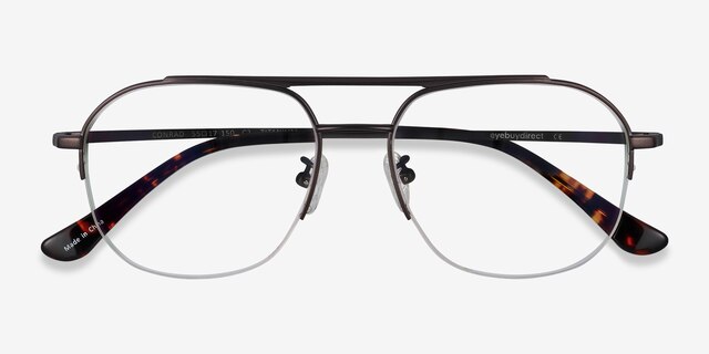 Conrad Gunmetal TitaniumEyeglass Frames from EyeBuyDirect, Closed View