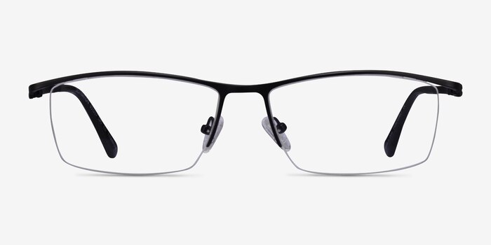 Destination Matte Black Titanium Eyeglass Frames from EyeBuyDirect